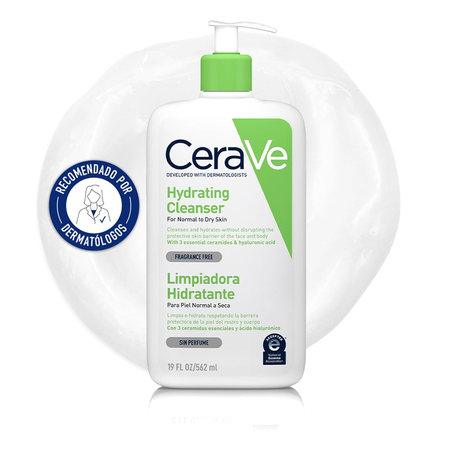 Cerave Gel Limpiador Hidratante, Para Piel Normal a Seca, Limpia E Hidrata, Equilibrio De La Piel, Enriquecido Con Ceramidas Esenciales Y Ácido Hialurónico, Apto Para Rostro Y Cuerpo, 562Ml