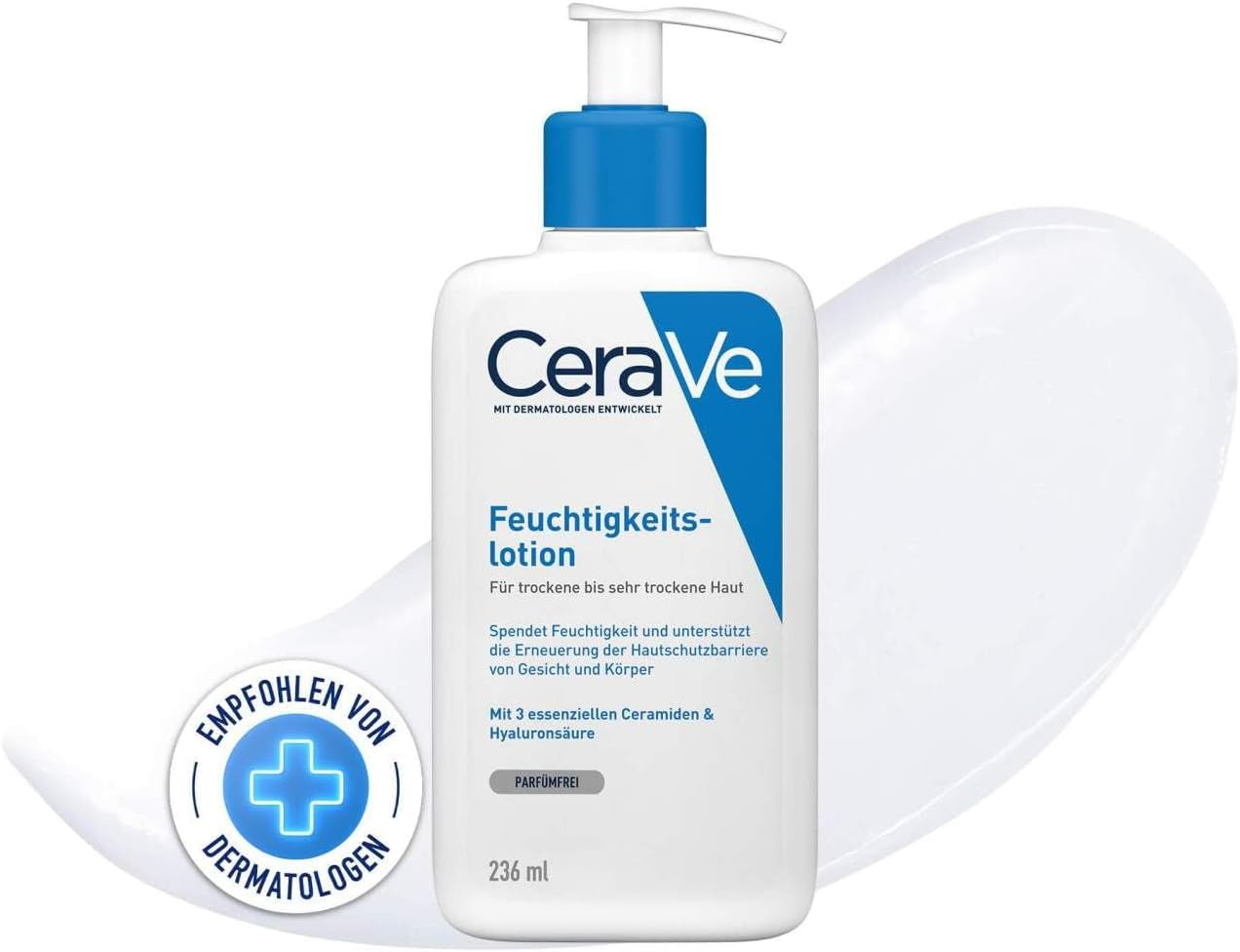 Cerave Loción Hidratante, Para Piel Seca, Hidrata Y Restaura La Barrera Protectora De La Piel, Enriquecida Con Ceramidas Esenciales Y Ácido Hialurónico, Fórmula Ligera, Apta Para Rostro Y Cuerpo,236Ml
