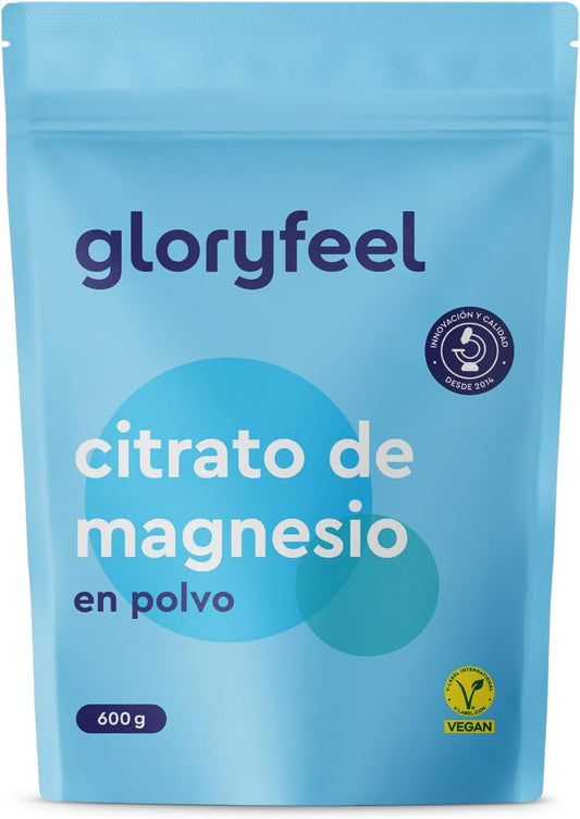 Citrato De Magnesio En Polvo 600 Gr = 705 Porciones - 400Mg De Magnesio Por Dosis Diaria - 235 Días De Toma (+7 Meses) - Sabor Neutro - 100% Puro, Sin Aditivos, Sin Gluten Ni Lactosa